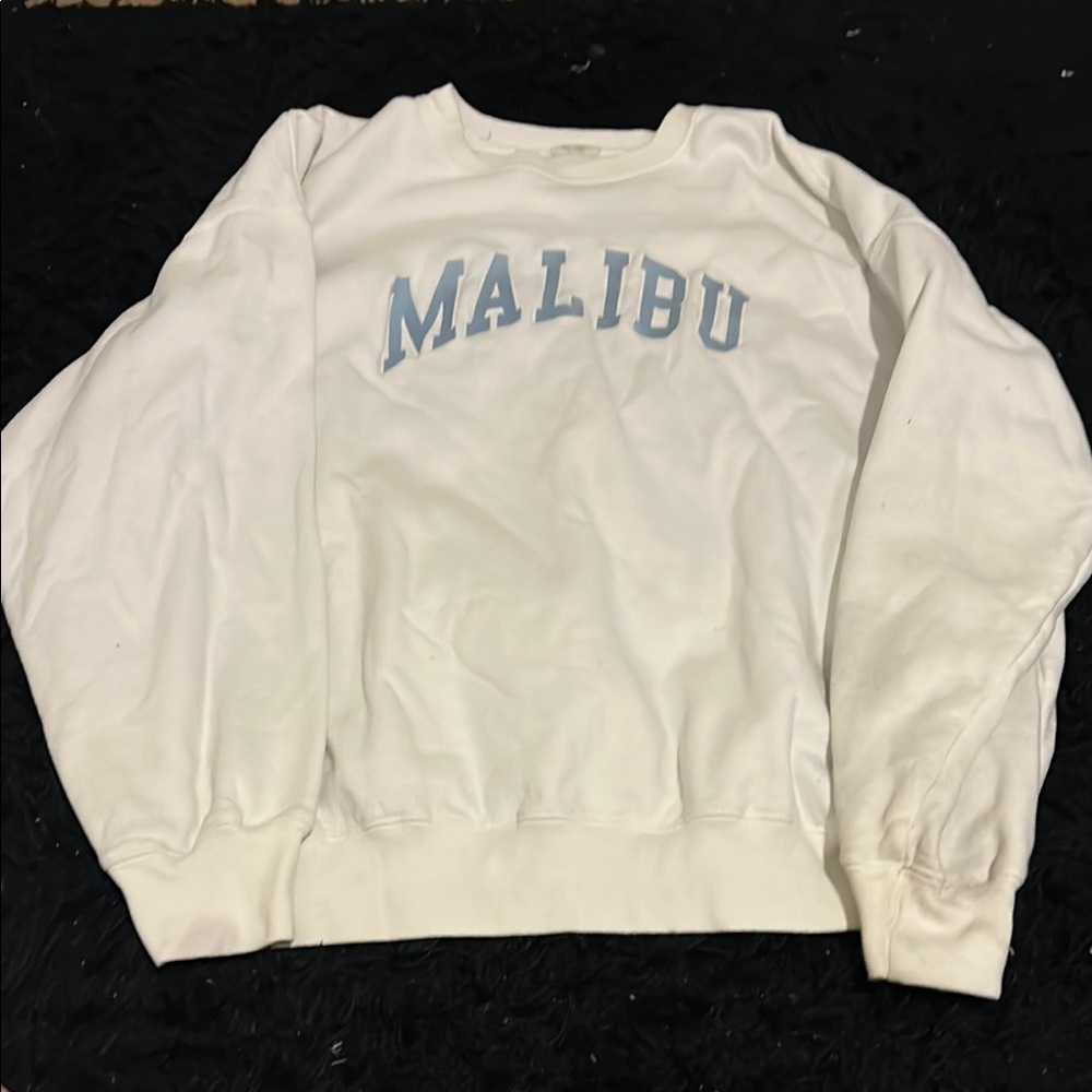 PacSun White and Blue Oversized Sweatshirt